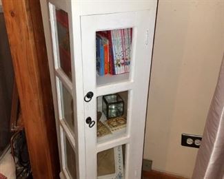 Small vintage white curio cabinet