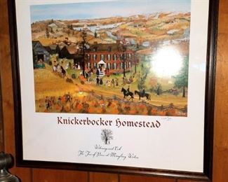Will Moses Knickerbocker Homestead signed Framed art
