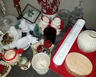 Christmas serving pieces and decor