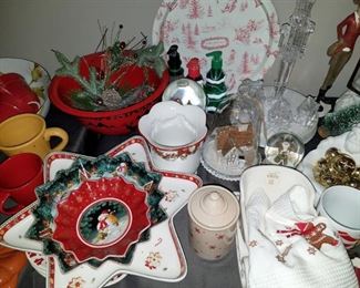 Christmas serving pieces and decor