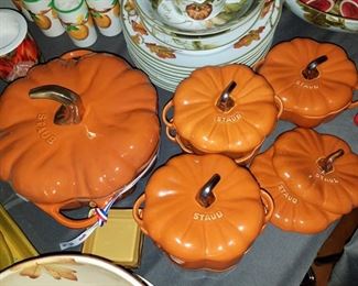 Staub cast iron pumpkin and mini pumpkin cocottes