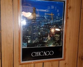 Chicago poster/clock