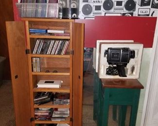 Wood CD cabinet. 