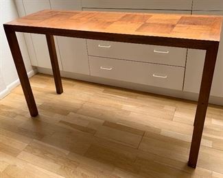 Walnut Parquet Side Table 29x14x16in