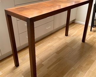 Walnut Parquet Side Table 29x14x16in