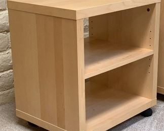 Ikea Natural Maple Rolling Nightstand #1 22.5x20.5x16in