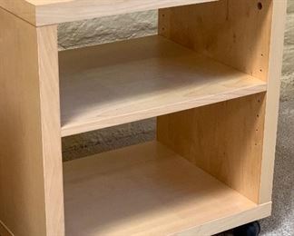 Ikea Natural Maple Rolling Nightstand #2 22.5x20.5x16in