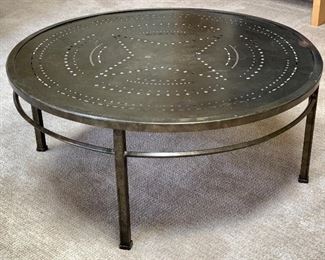 Rustic Metal Coffee Table 16in H x 38in Diameter