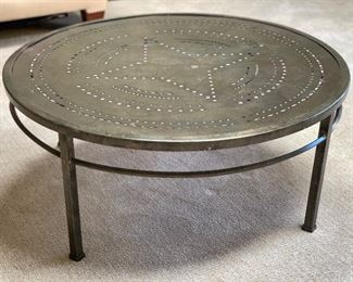 Rustic Metal Coffee Table 16in H x 38in Diameter