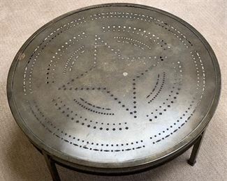 Rustic Metal Coffee Table 16in H x 38in Diameter