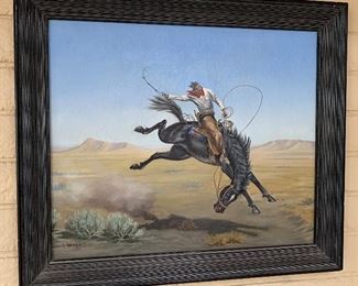 Jack Wryn Sunrisker 1955 Western Painting 28.5 x 24.5
