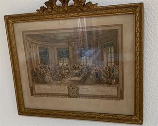 The Concert at the house of the Countess of Saint Brisson, engraved by L. Provost Hand colored 22x20in