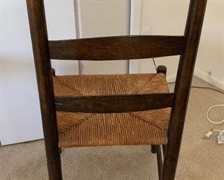 Antique Ladderback Rush Seat Chair
