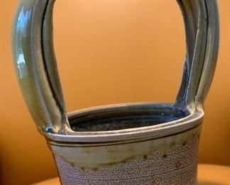 14in Drip Glaze Stoneware Basket D