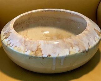 Drip Glass Pottery Bowl 4 1/2in H x 12in Diameter