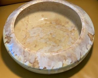 Drip Glass Pottery Bowl 4 1/2in H x 12in Diameter