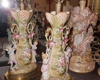 Capodimonte style lamp bases