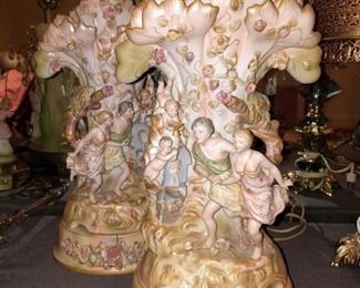 Capodimonte style lamp bases