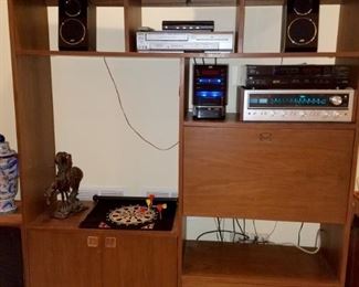 Danish modern wall unit with pull down desk top