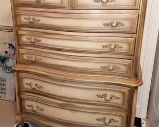 Italian provincial dresser and matching nightstands