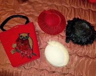 Vintage purse and hats