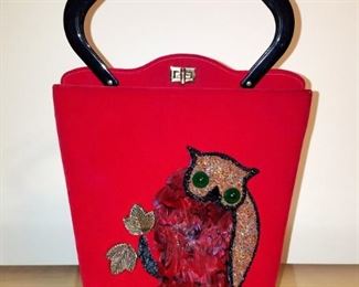 Gorgeous vintage beaded owl purse