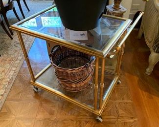 Brass and glass cart