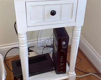 White painted French country nightstand