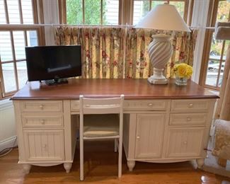 White painted French country desk