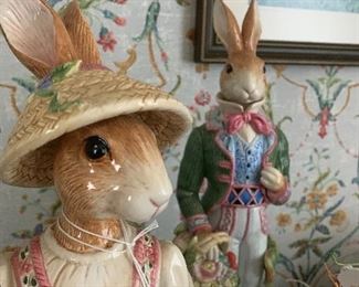 Fitz & Floyd rabbit figurines (18"H)