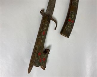 middle eastern sword with scabbard