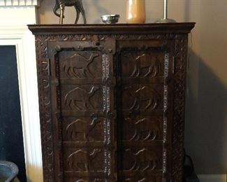 Cabinet measures 29 1/2 wide x 14 1/4” deep x 41” tall.