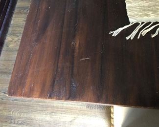 Table measures 39 1/4” across and 94 3/4” long. No leaves. Sold as a set with 8 chairs.