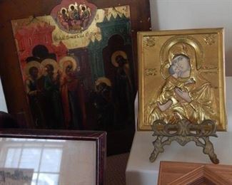 Russian art and plaques.