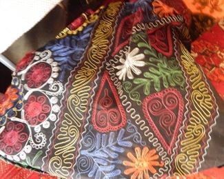Beautiful fabric with multi color embroidery.