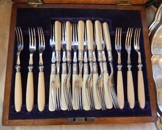 Forks with bone handles. full set.