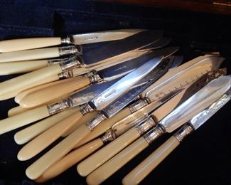 Knives with bone handles.