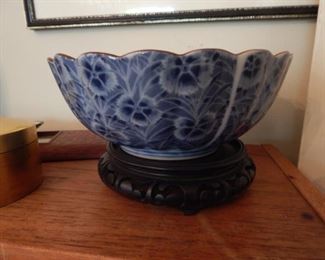 Blue and white bowl. Asian.