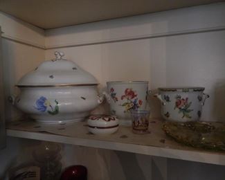 Herend tureen and other Herend containers.