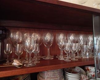 Baccarat crystal glassware.