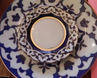Russian blue and white china.