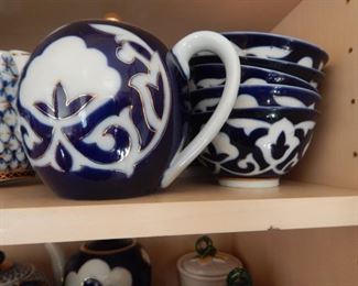Russian blue and white china.