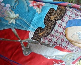 Amazing Asian Chinese silk wall hanging.