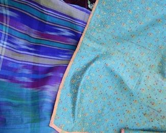 Beautiful fabrics and table clothes.