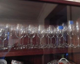 Crystal glasses of all sizes.