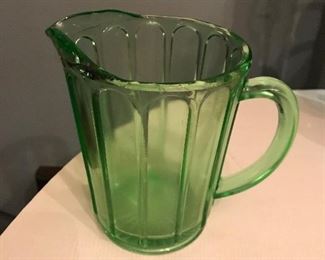 Depression glass pitcher