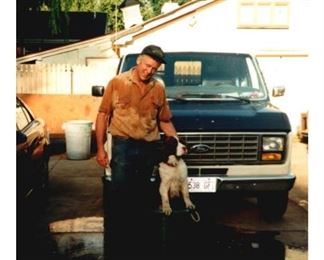 Kelly with his dog Indy in the 1990s