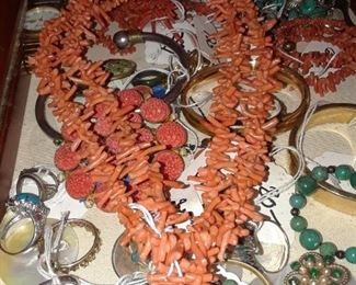 Double strand coral necklace