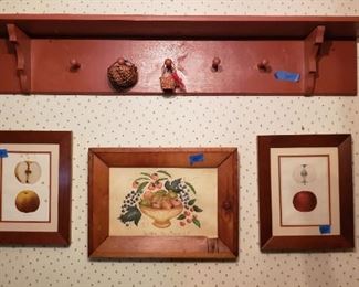 Theorem, botanical prints and hanging shelf