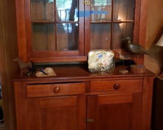 Antique stepback cupboard, cherry